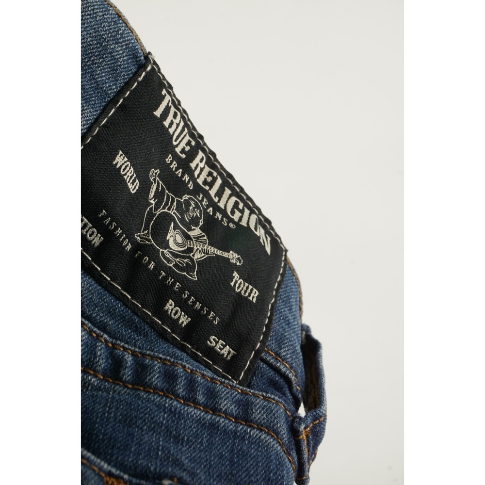 True Religion Rocco Relaxed Skinny Distressed Denim Men's 29 x 34 Blue Jeans - Picture 9 of 15